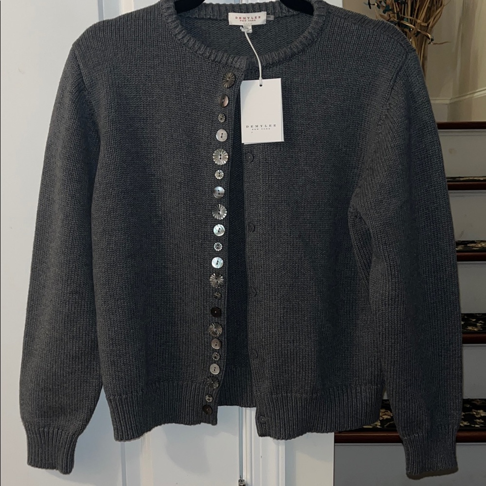 Gray Button-Up Women's Sweater